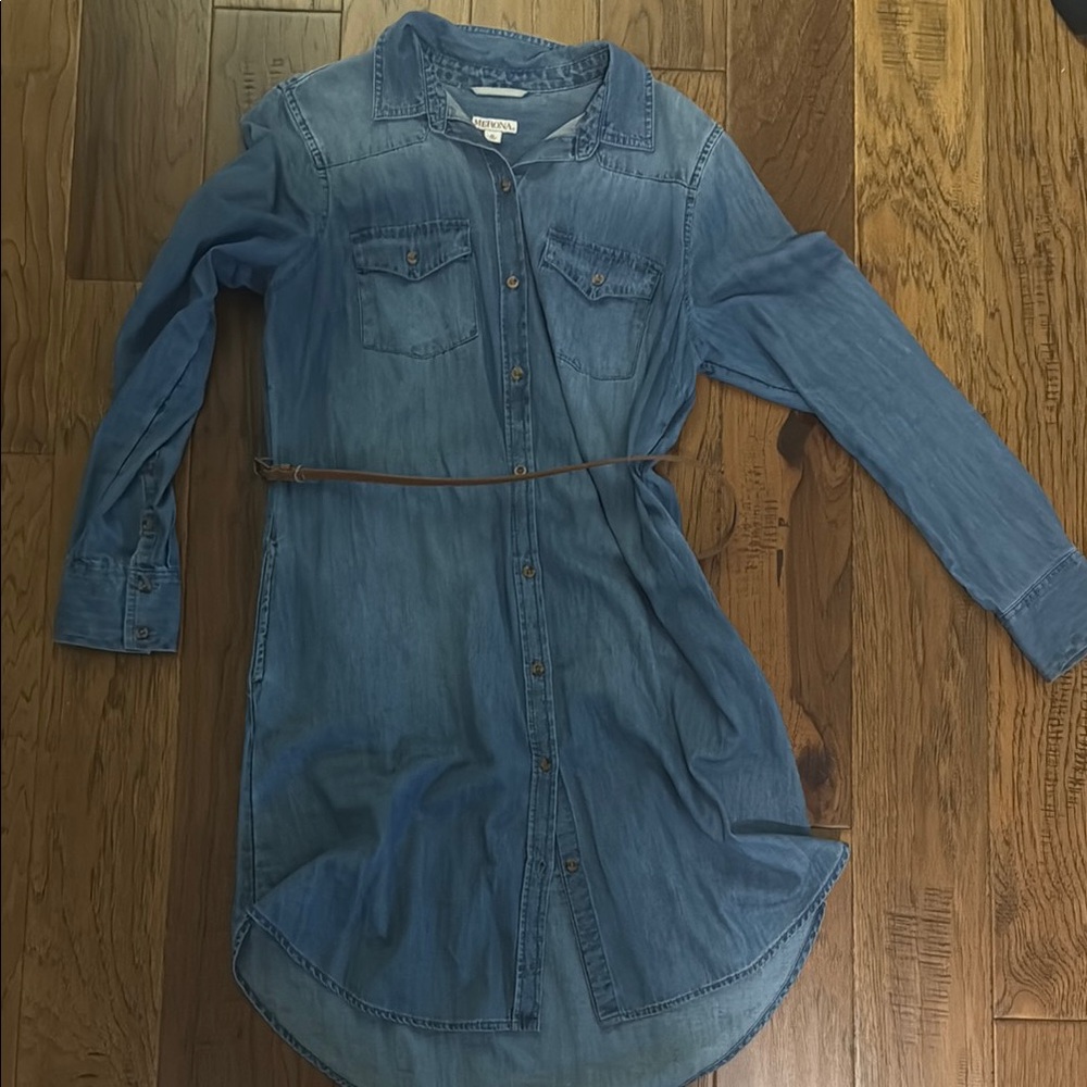 Merona Blue Denim Shirt Dress
